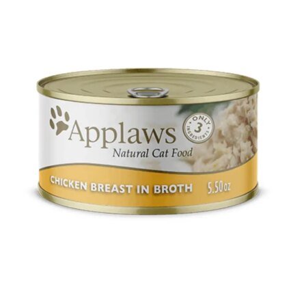 Applaws Alimento húmedo natural para gatos, pechuga de pollo en caldo