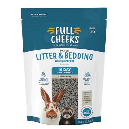 Full Cheeks Lecho y arena de papel gris con control de olores