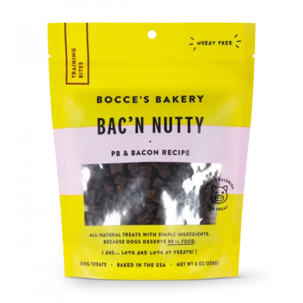 Bocce's Bakery Premios de entrenamiento diarios Bac'n Nutty para perros
